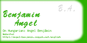 benjamin angel business card